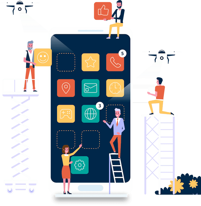 MOBILE APP DEVELOPMENT COMPANY IN CHANDIGARH Web aur app development illustration