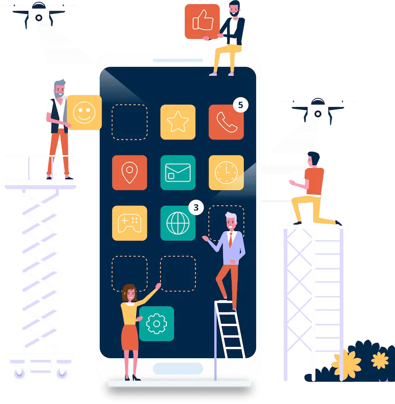 MOBILE APP DEVELOPMENT COMPANY IN CHANDIGARH Web aur app development illustration